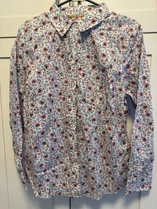 NWT Talbots Classic Cotton Shirt Viney Floral Long Sleeve Women's Size Large - Picture 1 of 7