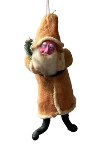 Vintage 1930er gesponnene Baumwolle Belsnickle Weihnachtsmann Ornament mit Ton Gesicht Japan - Bild 1 von 11