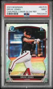 2023 Bowman Chrome Prospects Druw Jones Prospect Lunar Glow Refractor - PSA 9 - Bild 1 von 2