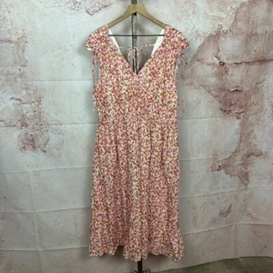 NWT TIME & TRU floral empire waist dress size XL bloomcore v-neck garden party - Picture 1 of 6