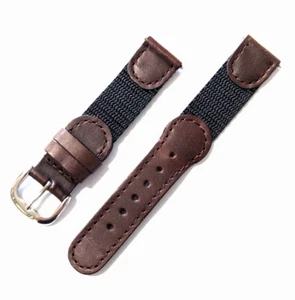 VTG Speidel Express Swiss Army Replacement Watch Band Leather Nylon Men's/Women - Imagen 1 de 10