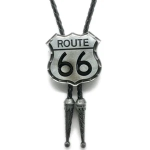 Corbata ajustable Route 66 Bolo vaquero occidental vaquera motociclista (BT-66) - Imagen 1 de 4