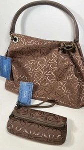 Simply Vera Wang Taupe Tote & Wristlet/Wallet Magnetic FoldOver Clutch READ - Picture 1 of 24