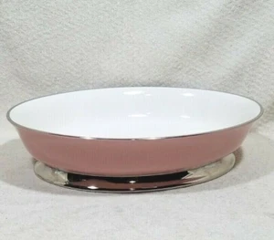 TAZÓN OVALADO PARA SERVIR LATERAL VEGETAL ROSA FLINTRIDGE CHINA X MARK - Imagen 1 de 12
