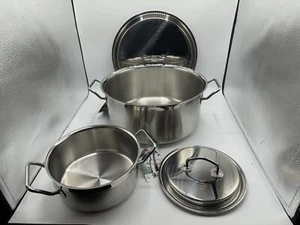 Silga Teknik 32cm & 20cm 18/10 Stainless Steel Stockpot & Saucepan w/Lid *NEW* - Picture 1 of 16