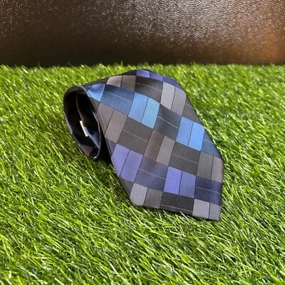 Joseph & Feiss шелковый галстук синий серый квадратный узор бизнес карьера мужской - Изображение 1 из 4