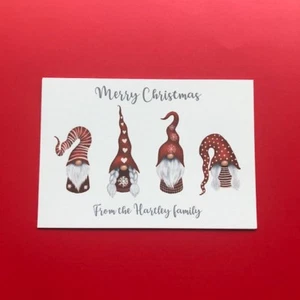 10 personalisierte Weihnachtskarten - Familie - 10er Pack - Zwerggonk - handgefertigt - Bild 1 von 5