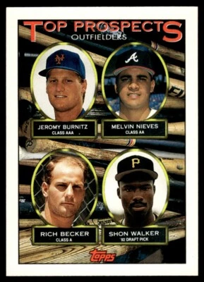 1993 Topps Top Prospects #658 Jeromy Burnitz/Melvin Nieves/Rich Becker/Shon - Image 1 of 2