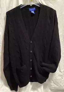 Towncraft Vintage Sweater Size Large Men Cable Knit Cardigan Buttons Grandpa Dad - Picture 1 of 10