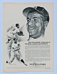 Roy Campanella Los Angeles Dodgers EQUITABLE Vintage 1969 Anuncio Impreso Original - Imagen 1 de 8