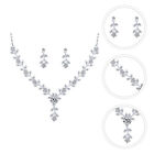 Bridal Crystal Jewelry Set, Leaf Vine Necklace & Earrings, Sparkling Design