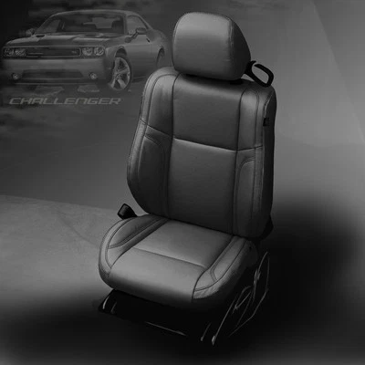 2015-2019 Dodge Challenger SXT RT Sport Black Katzkin Leather Seat Covers Kit - Image 1 of 4