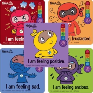 25 Ninja Life Hacks Emotion Feelings Stickers Party Favors Teacher Supply - Photo 1/1