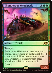 MTG FOIL Thunderous Velocipede Prerelease Aetherdrift - Promoción: Fecha Estampada - Imagen 1 de 1