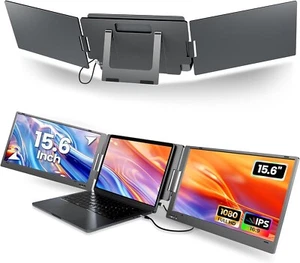 KPKUE 15.6" Laptop Screen Extender Monitor, 1080P FHD IPS Dual Portable Monitor - Picture 1 of 7