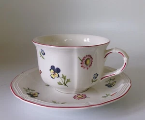 VILLEROY & BOCH PETITE FLEUR BREAKFAST CUP & SAUCER - IMMACULATE RIM 100mm - Picture 1 of 2