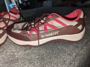 Outdoor Life Hedge Hiking Sneakers Shoes Women's 11W Leather Pink Brown - Picture 1 of 11