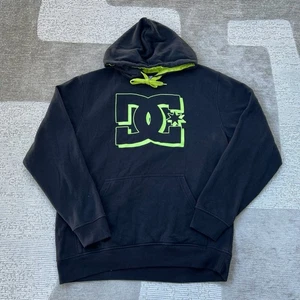 Vintage Y2K DC Shoes Embroidery Hoodie Black Herren L Skater Surfer Grunge Sweater - Bild 1 von 8