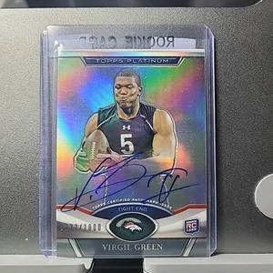 Virgil Green 2011 Topps Platinum RC Auto #57 Rifrattori #/1000 Broncos - Foto 1 di 2