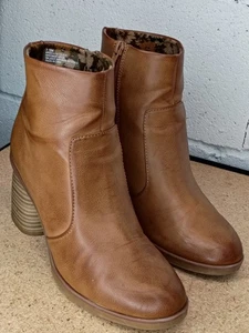 Korks Botines Mujer 7.5M Marrón Destino Cremallera Lateral Tacón Bloque Informal Cuero - Imagen 1 de 11