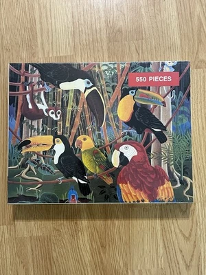 Jungle Birds Parrot Macaw 1987 Vintage 550 piece Great American Puzzle New - Image 1 of 4