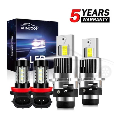 4X D2S HID Headlight H11 LED Fog Light Bulbs For Infiniti QX70/QX50 2014-2017 - Image 1 of 4