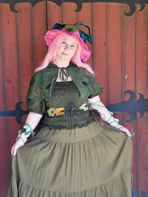 Costume donna donna ragazza halloween contadina fanciulla elfo taglia XL rinascimento fiera - Immagine 1 di 4