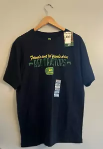 NUEVO CON ETIQUETAS JOHN DEERE Camiseta Negra Manga Corta Don't let Friends Drive Red Tractors L - Imagen 1 de 3