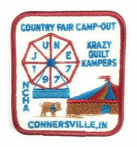 Vintage Patch 1977 NCHA Country Fair Camp-Out Connersvile Indiana IN Sew-On [MD1 - Picture 1 of 2