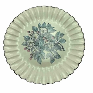 Vintage American Limoges Grey Blossom Dinner Plate 10" Gold Palladium Edge - Picture 1 of 13