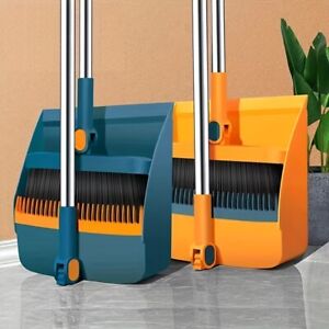  Household Broom and Dustpan Set - Long Handle, Rotatable, for Home and Office