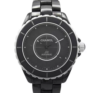 CHANEL J12 Intense Black 38 Wrist Watch H3829 Automatic ceramic Used mens CC - Picture 1 of 12