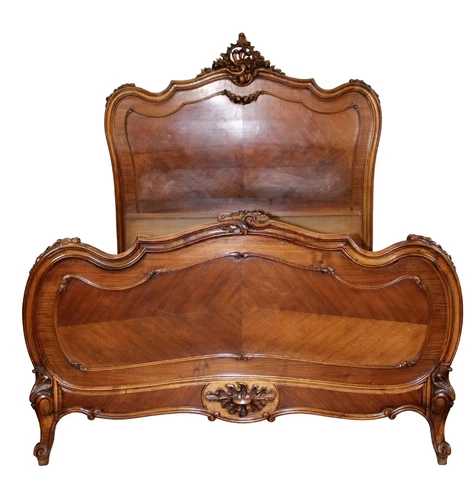 Antique French Walnut Louis XV Bed Cover