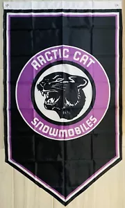 ARCTIC CAT 3x5ft VINTAGE FLAG BANNER DRAPEAU SNOWMOBILE MAN GARAGE 440 Jag long - Picture 1 of 1
