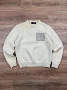 Cream Dsquared2 Wool Pocket Heavyweight Knit Jumper (M) - Picture 1 of 8