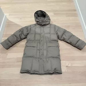 Incredible VTG Field & Steam Overstuffed Goose Down Jacket Mens L Tan Puffer - Picture 1 of 4