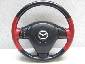2003 2008 JDM MAZDA RX8 SE3P RED BLACK LEATHER STEERING WHEEL RARE ITEM OEM - Picture 1 of 12
