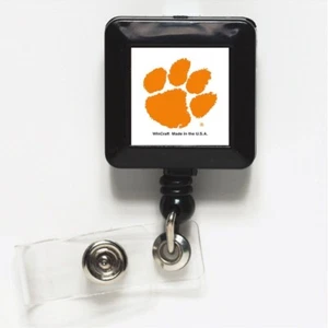 CLEMSON TIGERS RETRACTABLE BADGE HOLDER - Picture 1 of 1