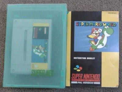 Nintendo SNES - Super Mario World With Manual & Rare Generic Green SNES Box  - Image 1 of 4