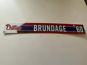 PHILLIES~2015 Dave Brundage AUTENTICA PIASTRA SPOGLIATOIO SGA - Foto 1 di 3