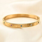 Bracelet en acier inoxydable tendance Evil Eye bracelet en zircon vintage coloré