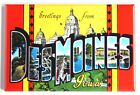 Greetings from Des Moines Iowa FRIDGE MAGNET "style A" travel souvenir