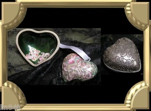 Pewter & Enamel Cloisonné Heart and Box - Picture 1 of 1