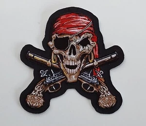 "Genial 6" PARCHE BORDADO CRÁNEO PIRATA CICLISTA Para Chaqueta Chaleco Camisa de Trabajo - Imagen 1 de 1