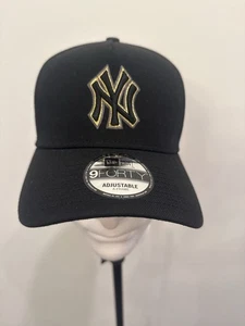 New Era 9FORTY A-Frame Adjustable Hat NY Yankees Black Gold World Series Cooper - Picture 1 of 5