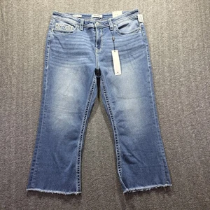 Vigoss Jeans Damen 14 Blau Crop Boot Heritage Fit Mid Rise Raw Hem Stretch - Bild 1 von 11