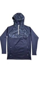 Peter Millar Youth Hybrid 1/4 Zip Hoodie Boys Size XL (13-14) Blue Golf Tennis - Picture 1 of 15