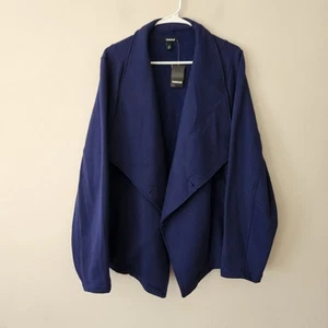 Torrid Size 3 Womens Jacket Fleece Drape Front Blue 3x 22-24 NWT - Picture 1 of 8
