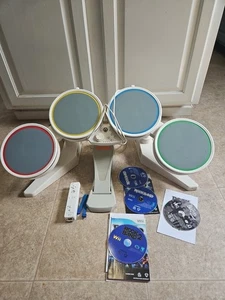 Rock Band Wired Drum Set for Wii No Sticks Or Leg Poles With Games - Picture 1 of 9