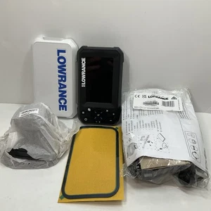 Lowrance Eagle 4 Sonar W/Bullet Transducer Skimmer, Sun Cover Swivel Bracket - Picture 1 of 11